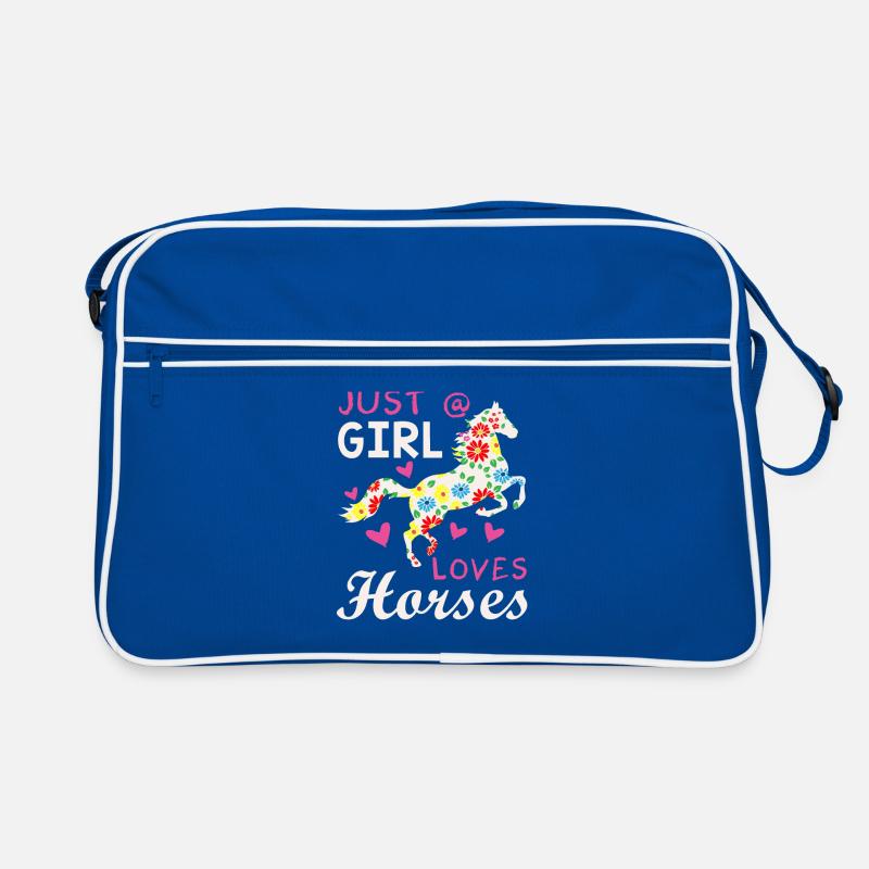 Nur ein Mädchen dass Pferde Liebt Retro Tasche