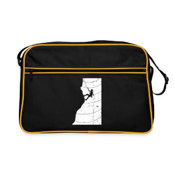 Vintage Klettern Felsklettern - Retro Tasche - Schwarz/Gold - Vorne