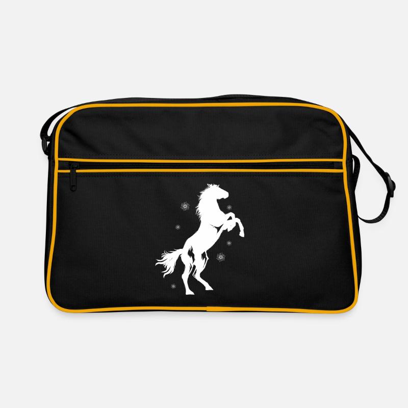 Chevaux à cheval - Sac Retro - noir/or