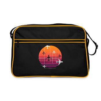 Pilotes avions Vintage Style - Sac Retro - noir/or - Devant
