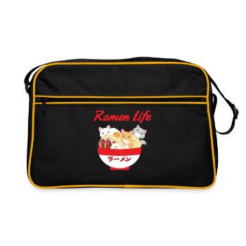 Ramen chats chat japonais - Sac Retro - noir/or - Devant