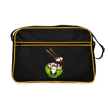 Ramen Pandas Japanese - Sac Retro - noir/or - Devant