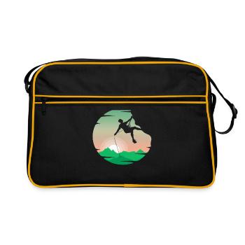 Klettern Felsklettern - Retro Tasche - Schwarz/Gold - Vorne