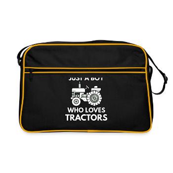 Un garçon de tracteurs aime tracteur - Sac Retro - noir/or - Devant