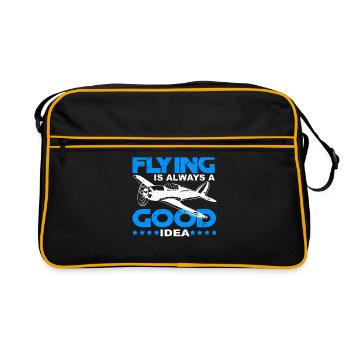 Flying is always a good idea Pilot - Sac Retro - noir/or - Devant