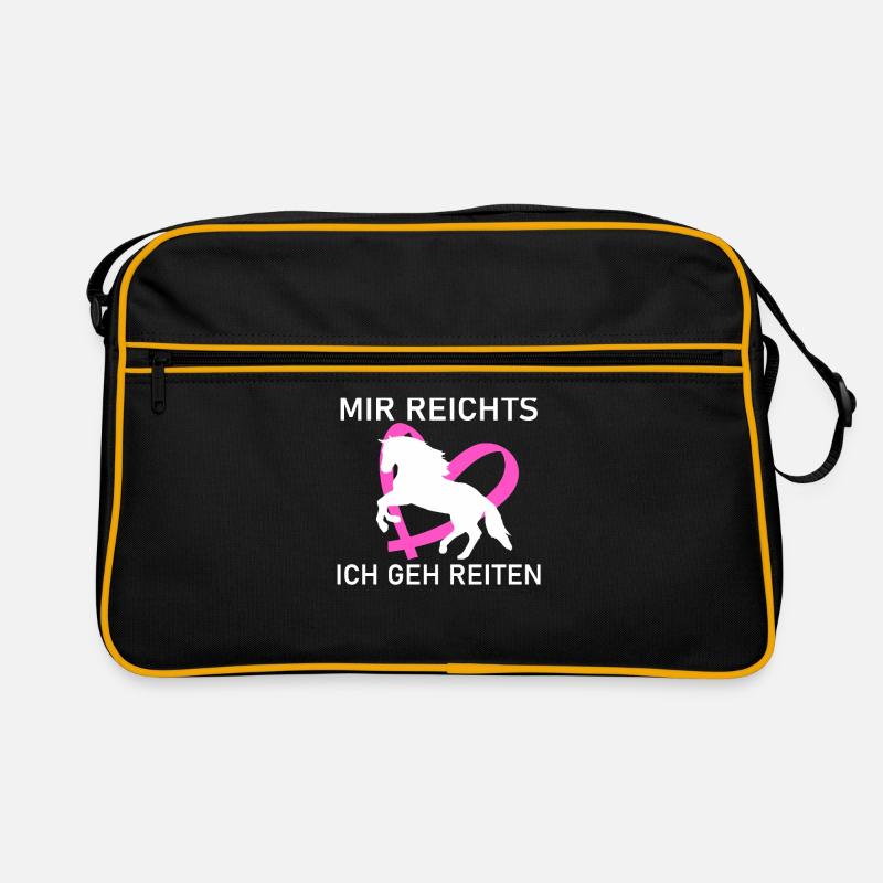 Mir Reichts Reiten Pferde - Retro Tasche - Schwarz/Gold