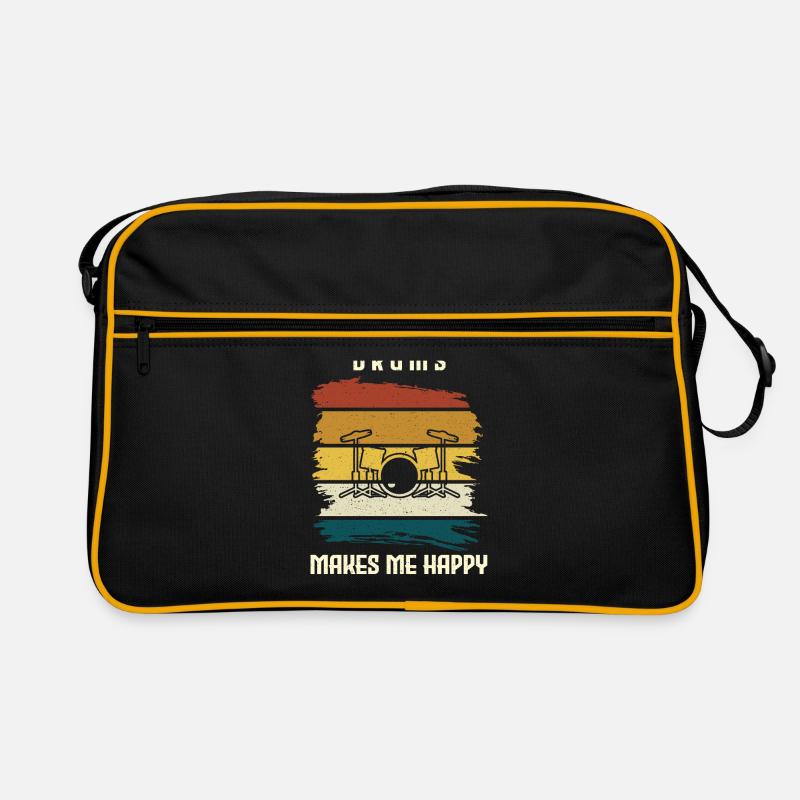 Drums make me happy drums Retro Bag