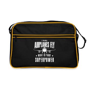 I Make Airplanes Fly Superpower Pilot - Sac Retro - noir/or - Devant