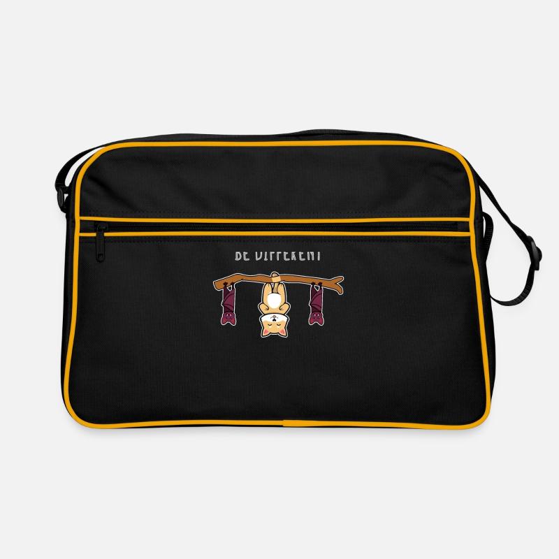Be Different Süße Katze Sei Anders - Retro Tasche - Schwarz/Gold