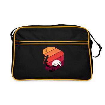 Felsklettern Klettern Retro - Retro Tasche - Schwarz/Gold - Vorne