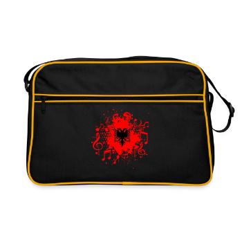 Albanie drapeau musique - Sac Retro - noir/or - Devant