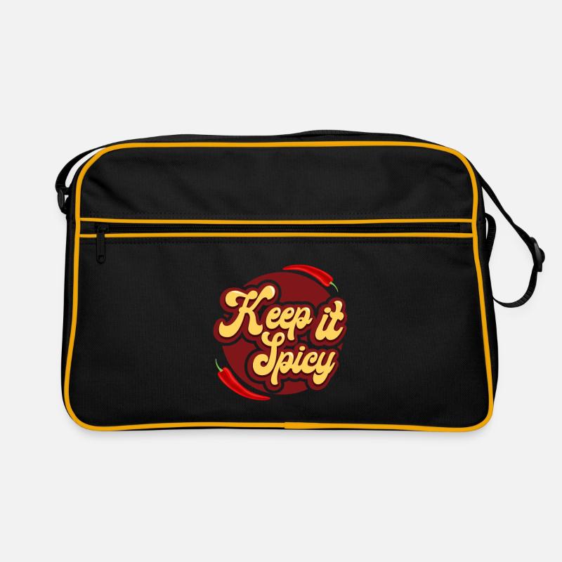 Chili Kochen - Retro Tasche - Schwarz/Gold