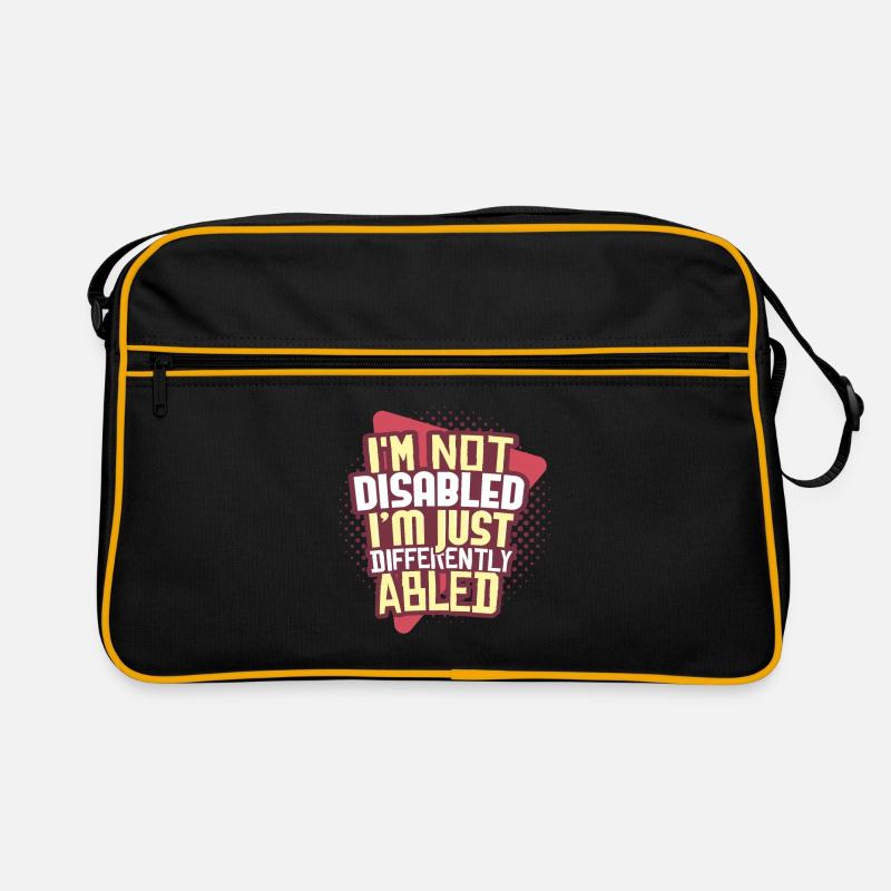 Behinderung Rollstuhl - Retro Tasche - Schwarz/Gold