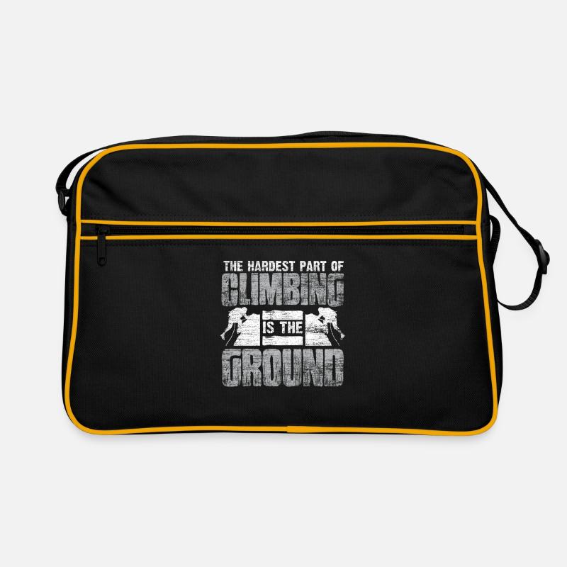 Klettern Kletterer - Retro Tasche - Schwarz/Gold