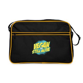 Vegan Veganer - Retro Tasche - Schwarz/Gold - Vorne