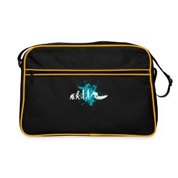 Surfer Surfen - Retro Tasche - Schwarz/Gold - Vorne
