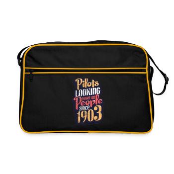 Pilot - Retro Tasche - Schwarz/Gold - Vorne