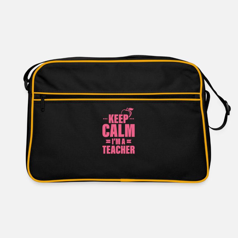 Lehrer - Retro Tasche - Schwarz/Gold
