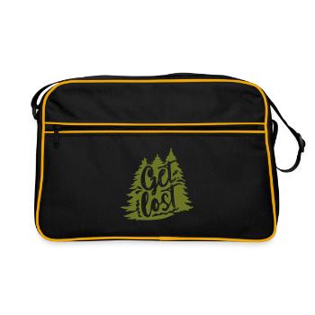 Outdoor Wandern - Retro Tasche - Schwarz/Gold - Vorne