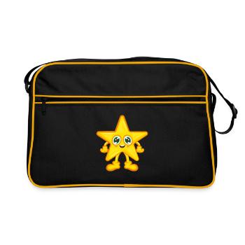 Stern Sternchen Comic - Retro Tasche - Schwarz/Gold - Vorne