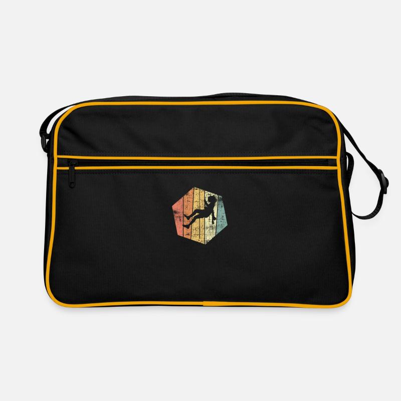 Klettern Vintage Kletterer - Retro Tasche - Schwarz/Gold
