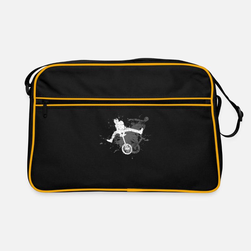 Einrad - Retro Tasche - Schwarz/Gold