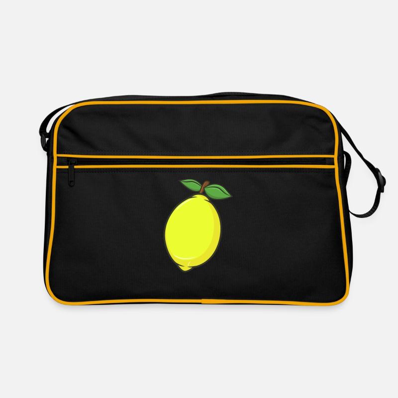 Zitrone - Retro Tasche - Schwarz/Gold