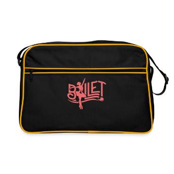 Ballett Tänzerin - Retro Tasche - Schwarz/Gold - Vorne