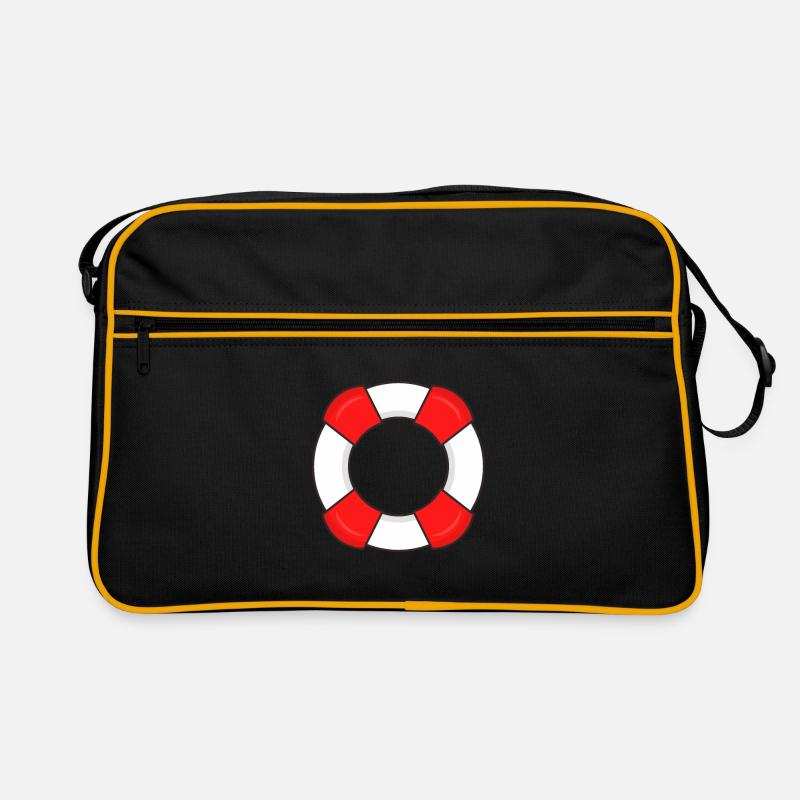 Rettungsring - Retro Tasche - Schwarz/Gold