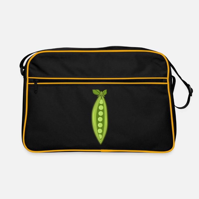 Erbsen - Retro Tasche - Schwarz/Gold