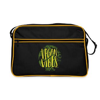 Vegan Veganer - Retro Tasche - Schwarz/Gold - Vorne