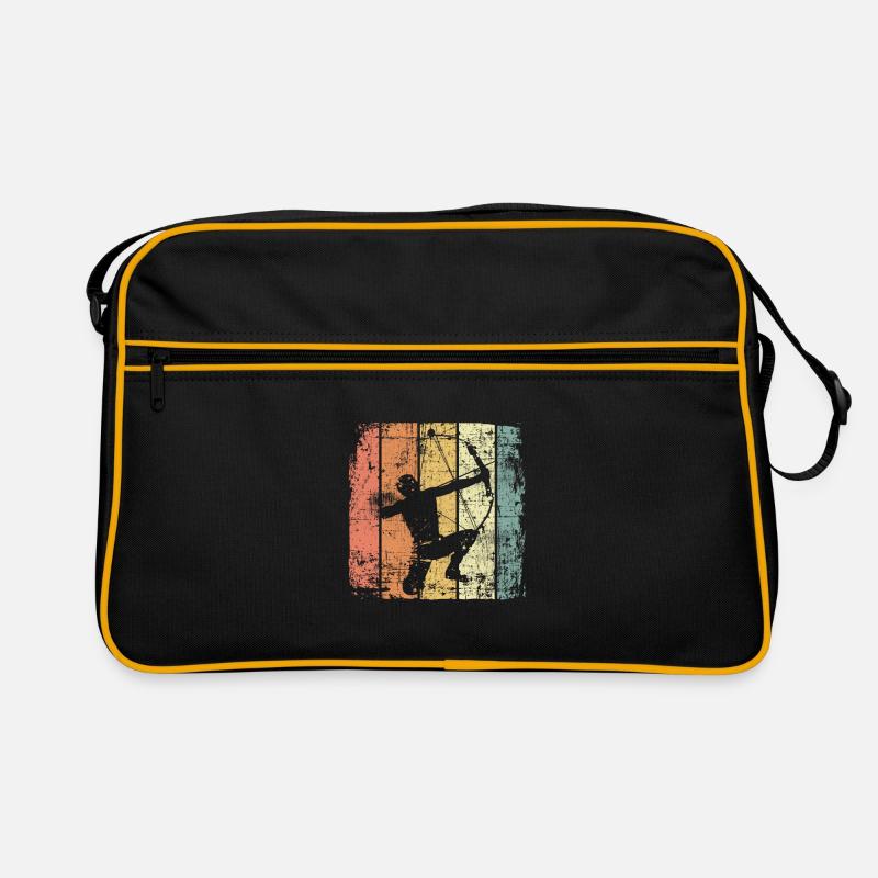 Bogenschießen vintage - Retro Tasche - Schwarz/Gold
