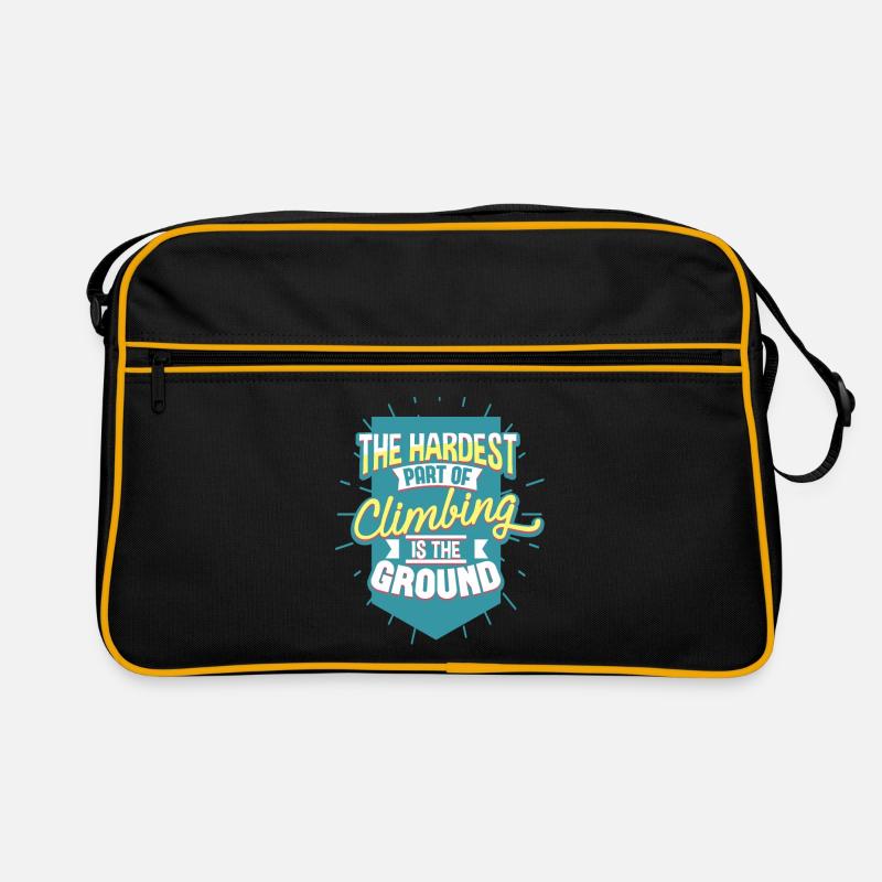 Klettern Kletterer - Retro Tasche - Schwarz/Gold