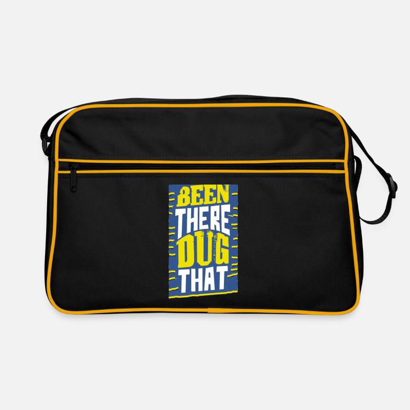 Baggern Bagger - Retro Tasche - Schwarz/Gold