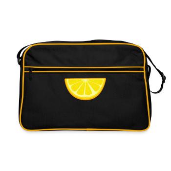 Zitrone - Retro Tasche - Schwarz/Gold - Vorne