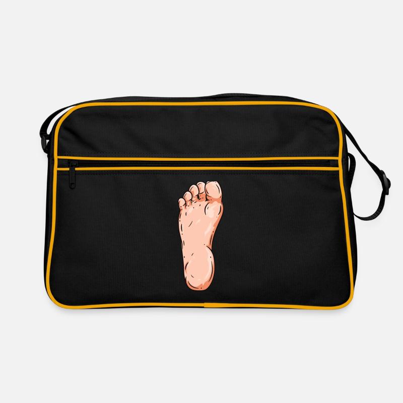 Fuß - Retro Tasche - Schwarz/Gold