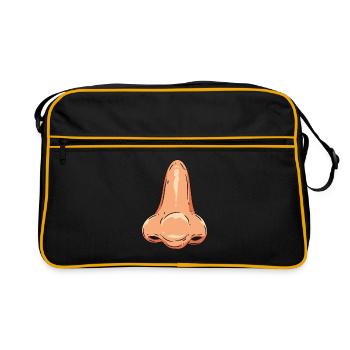 Nase - Retro Tasche - Schwarz/Gold - Vorne