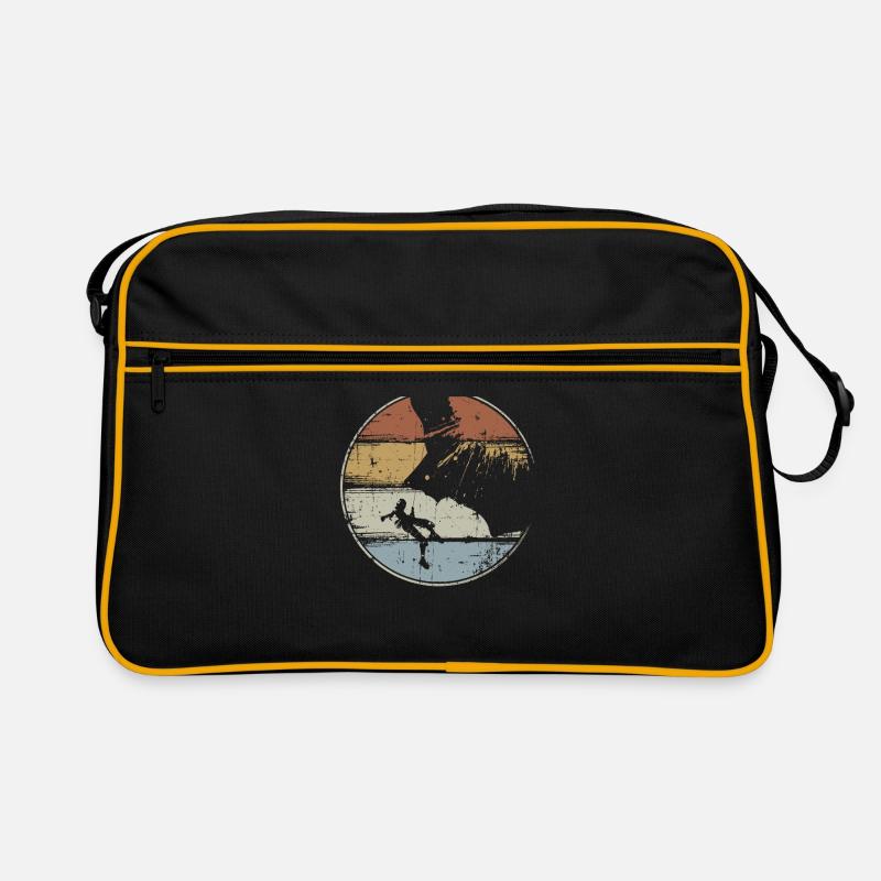Kletterer vintage Klettern - Retro Tasche - Schwarz/Gold