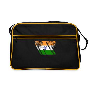 India Flag - Retro Bag - black/gold - Front