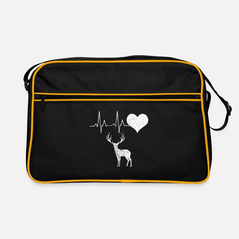 Hirsch Jäger Heartbeat Geschenk Retro Tasche