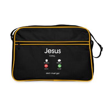 Jésus appelle et je dois y aller - Sac Retro - noir/or - Devant