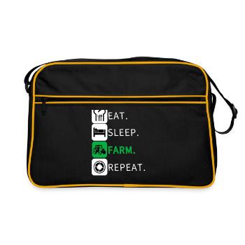 Eat Sleep Farm Repeat Farmer Farming Funny - Retro Bag - black/gold - Front