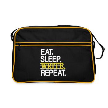 Eat Sleep Write Repeat Write - Retro Bag - black/gold - Front