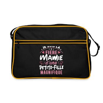 Proud Granny of a Magnificent Granddaughter - Retro Bag - black/gold - Front