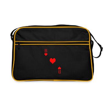 Playing card Herz Bube Herzbube Mardi Gras Carnival Ko - Retro Bag - black/gold - Front