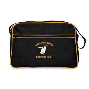 Penguin in Yellowstone National Park - Retro Bag - black/gold - Front