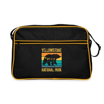 Yellowstone National Park vintage bear - Retro Bag - black/gold - Front