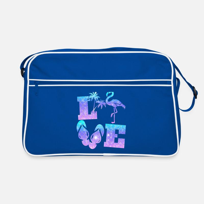 Flamant rose d’amour Sac Retro