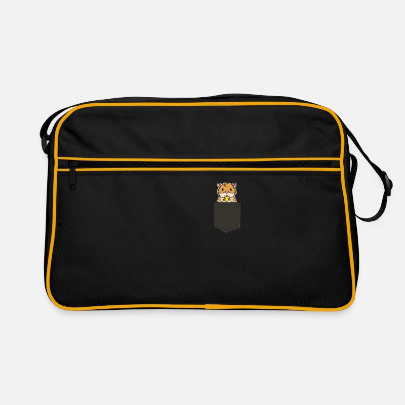 Cadeau hamsters dans le sac - Sac Retro - noir/or