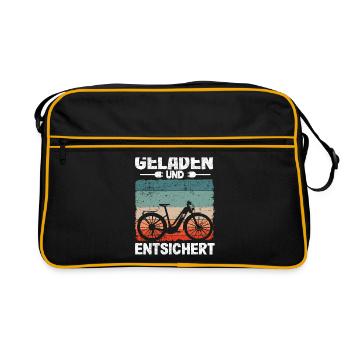 EBike Elektrofahrrad Ebike Geschenk Pedelec Lustig - Retro Tasche - Schwarz/Gold - Vorne
